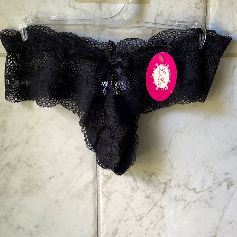 Brand New Black Lace Thong.